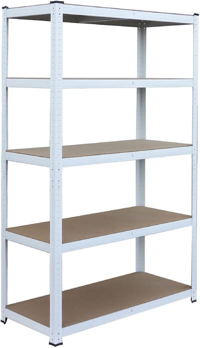Zware stelling - wit en bruin - 100x200x60 cm - voor zware lasten