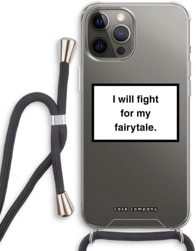 Case Company® - Hoesje met koord geschikt voor iPhone 12 Pro hoesje met Koord - Fight for my fairytale - Telefoonhoesje met Zwart Koord - Bescherming aan alle Kanten en Over de Schermrand