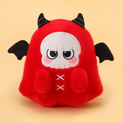 Peluche Chauve-Souris Maléfique 25 cm Peluche Remplie Noir Rouge Kawaii Effrayant Animal Doux Peluche Décoration Accessoire Cadeau Fête d'Halloween