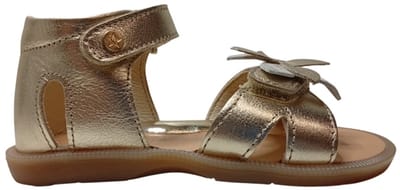 Naturino - Sylvia - Mt 20 - velcro's bloemen lederen sandalen - goud - dichte hiel