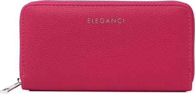 Eleganci® - Dames Portemonnee - Portefeuille - Beurs - Kunstleer - Geschikt voor pasjes - Cadeau - Ritsportemonnee - Kado - Met ritsvak - Voor Muntgeld - Voor Briefgeld - Rose