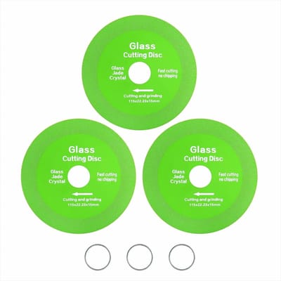 Glas Doorslijpschijven 125 mm -3 Stuks - Professionele Diamantschijf - Ultradun 1 mm - Voor Haakse Slijpers Ø 22.23 mm - Braamvrij Snijden van Glas, Keramiek en Porselein