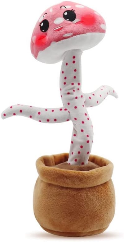 Dansend en Zingend Pluche Speelgoed - Muzikale Paddenstoel en Cactus Knuffel - 32 cm