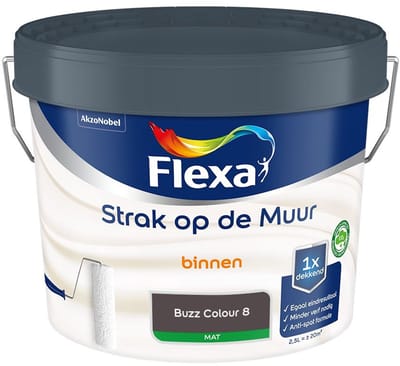 Flexa - Strak Op De Muur Binnen Mat - Buzz Colour 8 - Mengverf - 2,5 L