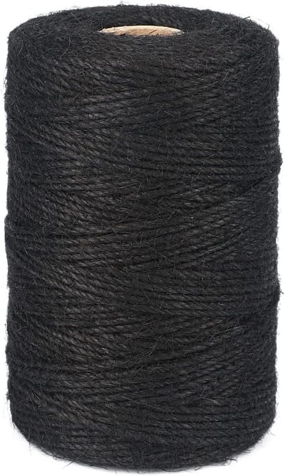 Zwarte Jute Touw van 200m - 2mm Dikte voor Tuinieren, Cadeauverpakking en Creatieve Klussen