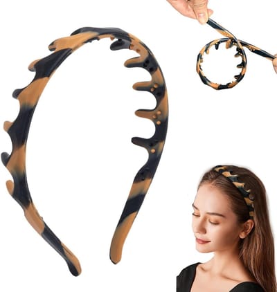 Amber Silicone Haarband voor Vrouwen - Antislip Kam Haarband met Tanden, Duurzame Haaraccessoires voor Mode en Stijl