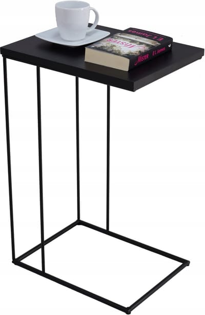 FutuStal Serie SPMDR - Bijzettafel - Metalen Basis - Zwarte MiniPerl Blad - Zwart