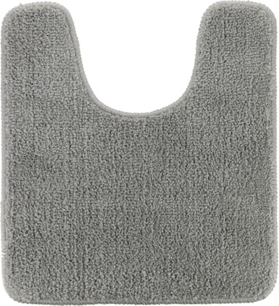 Tendance Toiletmat/wc mat Aquarius - met uitsparing - anti slip - microvezel - lichtgrijs - 45 x 50 cm - badkamer matten