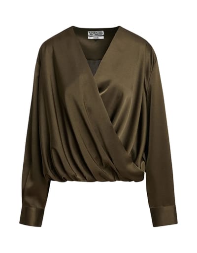 Essentiel Antwerp Draping Wrap Top Tops Groen Kolkwitzia