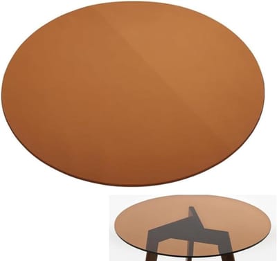 Glazen Tafelblad Rond - Tafel Vervangen - Eettafel Gebruik - Gehard Veiligheidsglas - 75 cm - Bruin