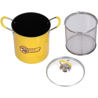 Mini friteuse japonaise en acier inoxydable, 3l, avec couvercle de filtre à huile, pour la cuisine de la maison L black