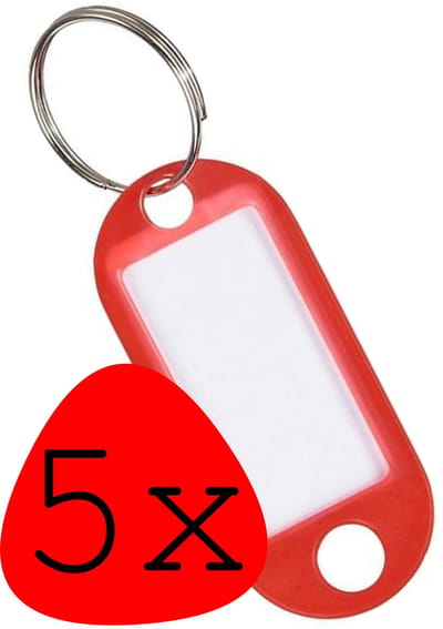 Sleutellabels Sleutelhanger Sleutellabel Bagagelabel Naamlabels - Rood - 5x