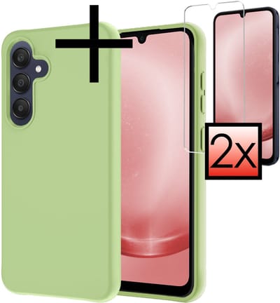 Hoesje - Met 2x Screenprotector - Geschikt voor Samsung Galaxy A26 - Sterk & Shockproof - Back Cover - Siliconen Case - Telefoon Hoes - Groen