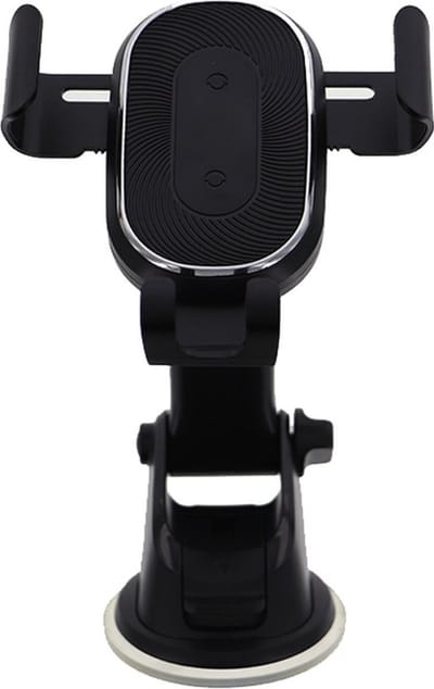 Auto Telefoonhouder met 15W Smart Sensor en Zuignap | Automatisch Openen en Sluiten - Inclusief FuturiQ Type-C Oplaadkabel - Zwart