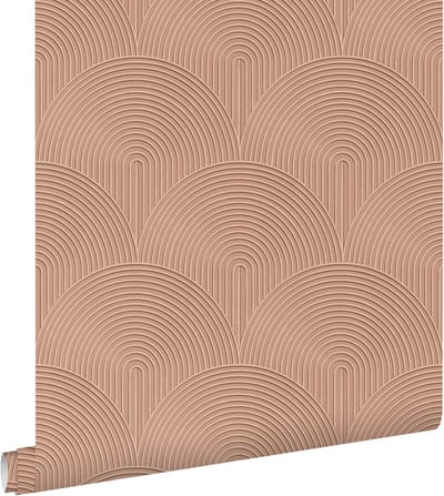 ESTAhome behang 3D-motief terracotta roze - 50 x 900 cm - 131104