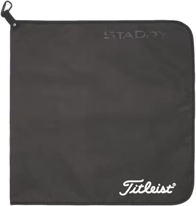 Prestatie Handdoek - Golf Handdoek - Club Reiniging - Waterafstotende Buitenzijde - 50x50 cm - Zwart