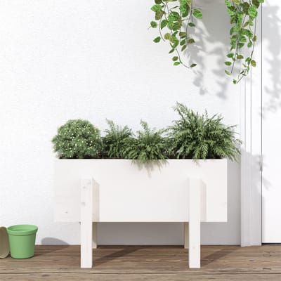 vidaXL - Plantenbak - 62x30x38 - cm - massief - grenenhout - wit