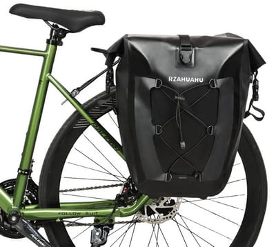 WK Mountainbike zadeltas, fietstas - volledig waterdichte fietstas - gemakkelijk schoonmaken - met reflecterend logo - onderkant voorzien van voetmatten ter bescherming tegen slijtage - 25L inhoud wanneer op de fiets geplaatst - 32L geopend