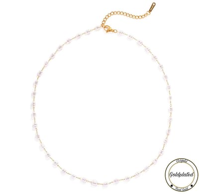 Borasi Parel Ketting | Zoetwater Parel | Chain Ketting | Goldplated | Dames Ketting | Dames Sieraden | Ketting |