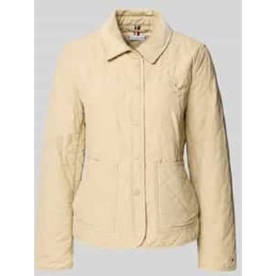 Slim fit gewatteerd jack van katoenmix