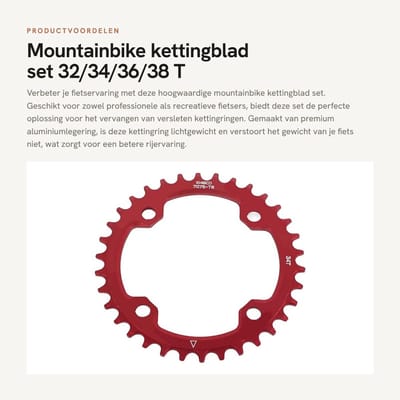 Dailygoods- Kettingblad 34T - Stalen Enkele Crank - Lichtgewicht Aluminium - Duurzaam - Hoge Sterkte - Eenvoudige Installatie - Fietsring