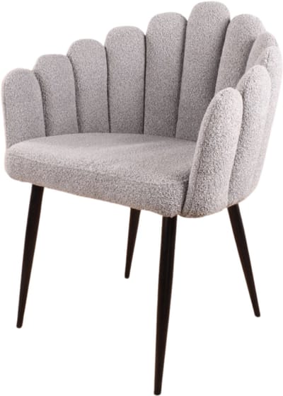 DS4U® Flower eetkamerstoel bouclé grijs