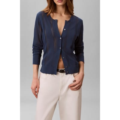 Calvin Klein Linen Blend Cardigan Dark Denim Taglia: XS | Cardigan Outlet | Donna | Blu