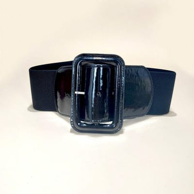 Ceinture élastique rouge à la taille pour trench-coat décontracté ceinture large élastique simple noire noir