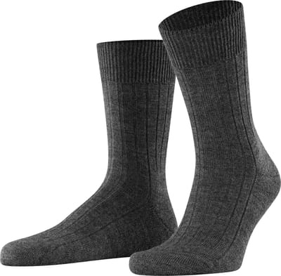 FALKE Teppich im Schuh eenkleurig wol sokken heren grijs - maat 39-40