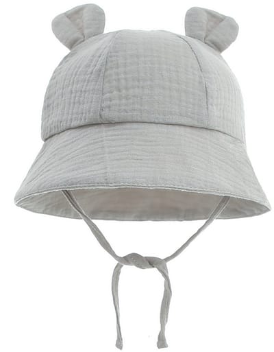 1 stuk Unisex Baby Peuter Zonnehoed Pet Vissershoed Strandhoed Kinderen Baby Meisjes Jongens Zomerhoed UV-bescherming - grijs