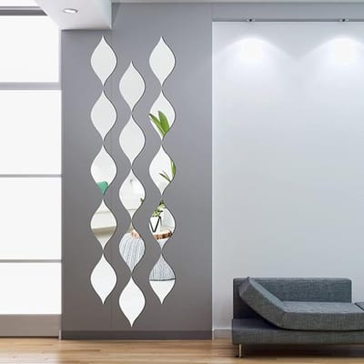 Zelfklevende spiegelstickers, 3D acrylspiegel, doen-het-zelf kunst, waterdichte tegels, meubelstickers, interieurdecoratie (20 x 10')