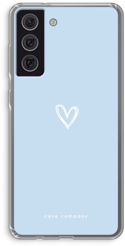 Case Company® - Hoesje geschikt voor Samsung Galaxy S21 FE hoesje - Klein Hart Blauw - Soft Cover Telefoonhoesje - Bescherming aan alle Kanten en Schermrand