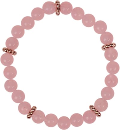 Kinderarmbandje - Roze gewolkte kraaltjes 6mm - Spacers - Elastisch