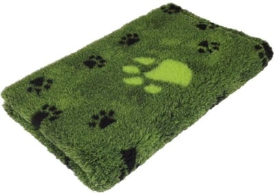 Vetbed - Dierenmat - Dierenkleed - Benchkleed - Groen met 3 Kleuren. Grote Voetprint Latex Anti Slip 100 x 75 cm - Machine wasbaar