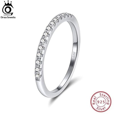 Bague empilable en argent sterling 925 massif pour adolescentes, micro-incrustée de zircons colorés, bague d'éternité, bijoux fins 11