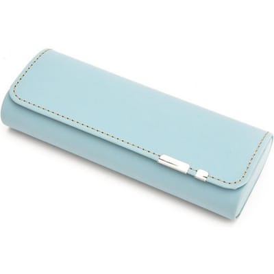 Nieuwe magnetische brillenkoker, mode PU-leren bijziendheidsbrillendoos, unisex zonnebrillen opbergdoos, beschermende hoes voor brillen blauw