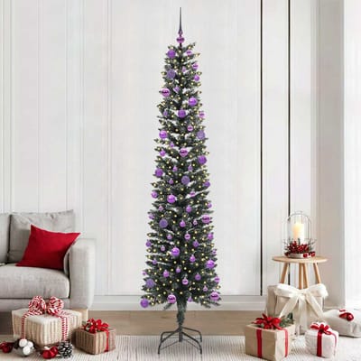 vidaXL - Kunstkerstboom - met - 300 - LED - Groen - 240 - cm - PVC - en - Plastic - en - Staal