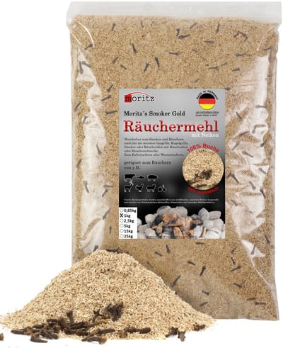 Rookmeel beuk met kruidnagel fijn 0,5–1 mm 1 kg voor rookoven en smoker