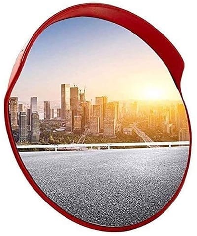 Verkeersspiegel Convexe Spiegel - Veiligheidsspiegel Buiten - Verkeersveiligheid Verbeteren - Onbreekbaar HD PC Materiaal - 60 cm - Zwart