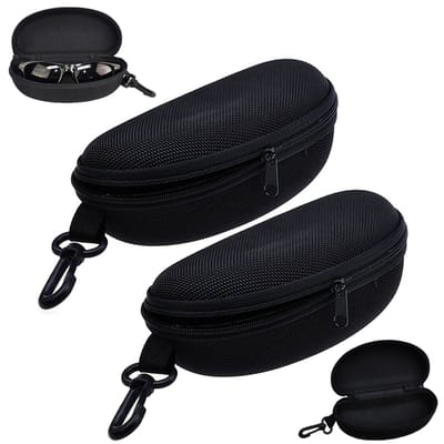 2 stuks - Harde brillenetuis - Draagbare zonnebrillenetuis met rits - Reisbrillenetuis - Brillenopbergdozen - Zwembrillenetuis - Drukbestendige opbergdozen - Reiszonnebrillenetuis - Verpakkingsdozen voor brillenaccessoires