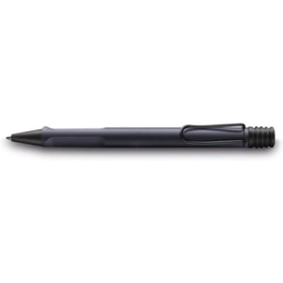 Lamy balpen, model safari, staal zwart, zwarte medium vulling