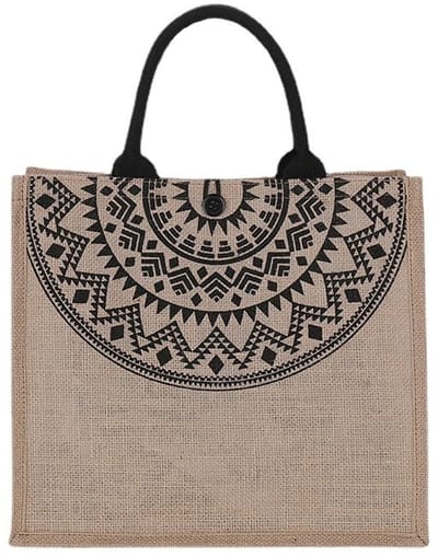 Dailygoods- Jute Tas - Herbruikbare Shopper - Opvouwbare Mandtas - Grote Strandtas - Waterdicht - Biologisch Afbreekbaar Materiaal - 35x34x30 cm - Boodschappentas