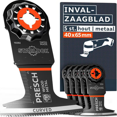 Multitool Zaagbladen - Hout Metaal - Precisie Zagen - Starlock Snel Wisselen - 40x65mm - Zwart