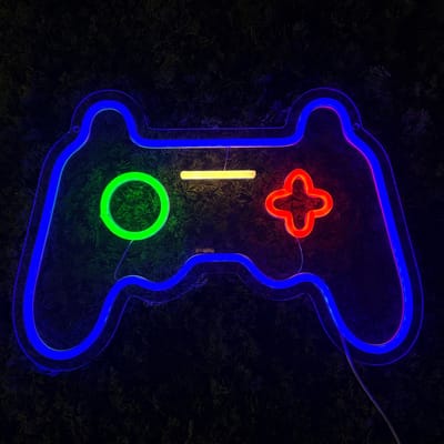 Neon Lamp - Game Controller Blauw Playstation - Dimbaar - Incl. Ophangmateriaal - Neon Sign - Neon Verlichting - Neon Led Lamp - Wandlamp - Mancave
