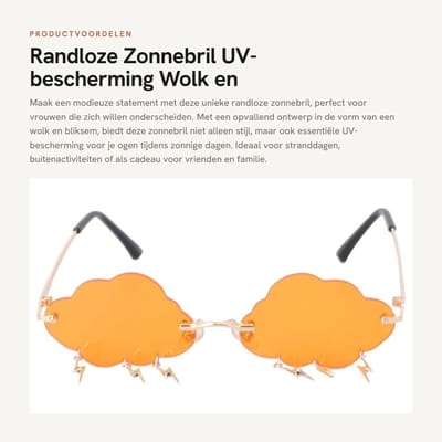 Dailygoods- Zonnebril Randloos - UV-bescherming - Vlieger Zonnebril - Duurzaam Metaal - Onbreekbare Lens - Lichtgewicht en Comfortabel - Zonnebrillen