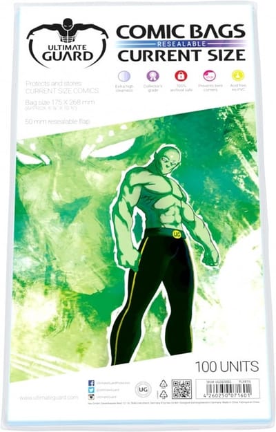 Ultimate Guard Comic Bags Resealable (100) - Current Size