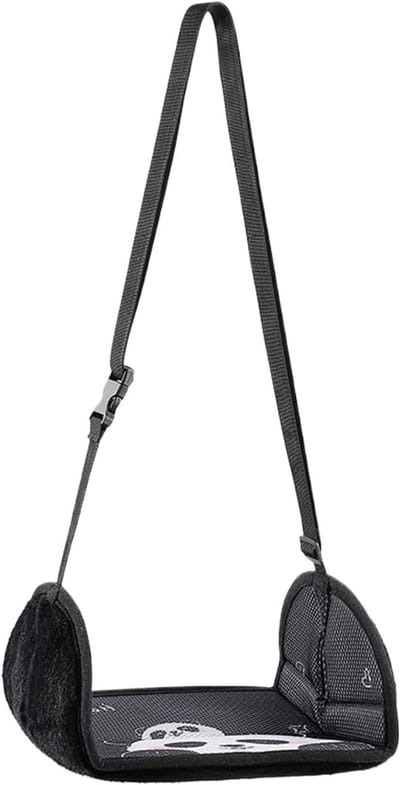 Voetsteun Hangmat - Auto Voetsteun - Comfortabel Reizen - Verstelbare Hoogte - 46 x 24.5 cm - Panda Patroon