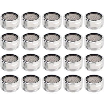 20 Set Kraanbeluchter Vervanging voor Badkamer Keukenaanrecht 15/16in 24mm Roestvrijstalen Pin Messing gray