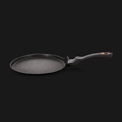 Koekenpan voor Pannenkoeken 25cm Zwart Marmercoating Inclusief Pannbeschermer