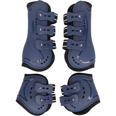 Guêtres de protection pour tendons de cheval, réglables, ouvertes à l'avant, respirantes et protectrices, pour le saut d'obstacles M(59cm / 23.2in Long) gray
